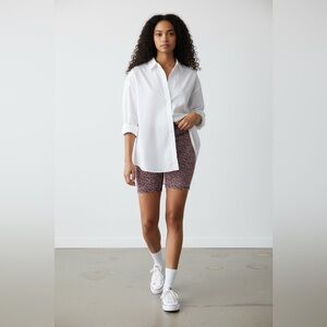 J. Crew Black and Pink Patterned Bike Shorts